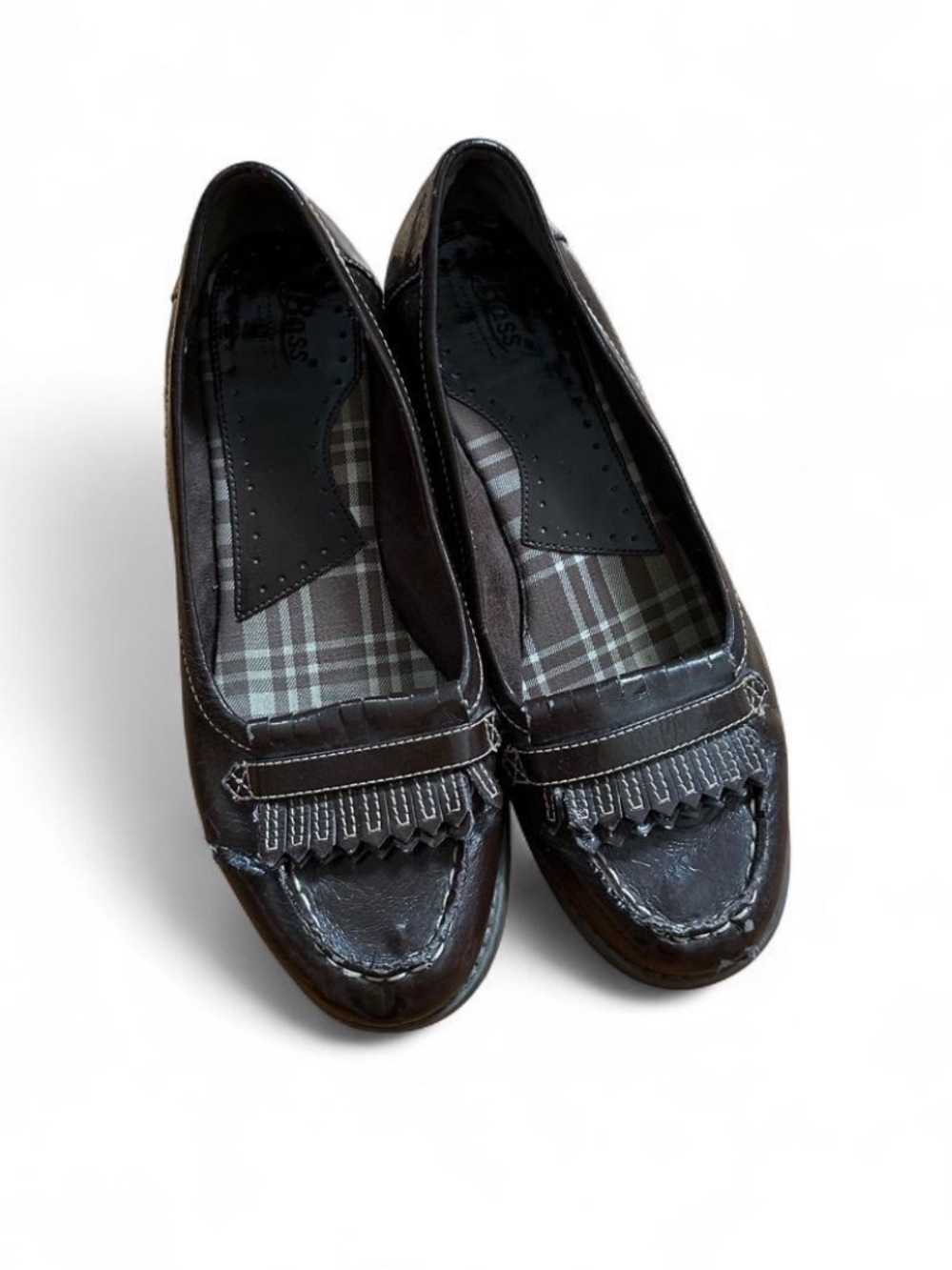 G.H. Bass & Co. Dark Brown Leather Fringe Loafers